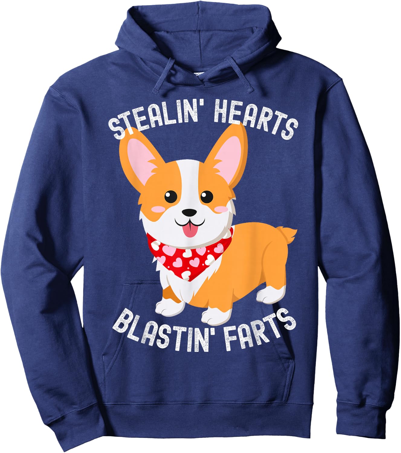 Funny Corgi Breakin Hearts Blastin Farts Cute Valentine Dog Women Girls Kids Hoodie - Hoodie | Navy