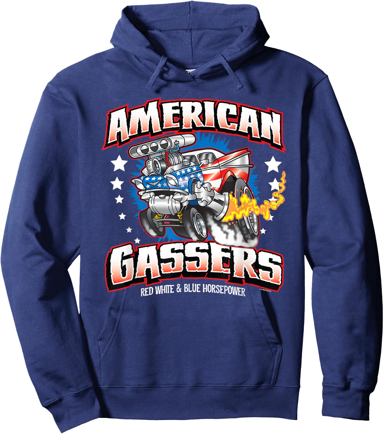 Gasser Hot Rod American Made Classic Car Horsepower Hoodie - Hoodie | Navy