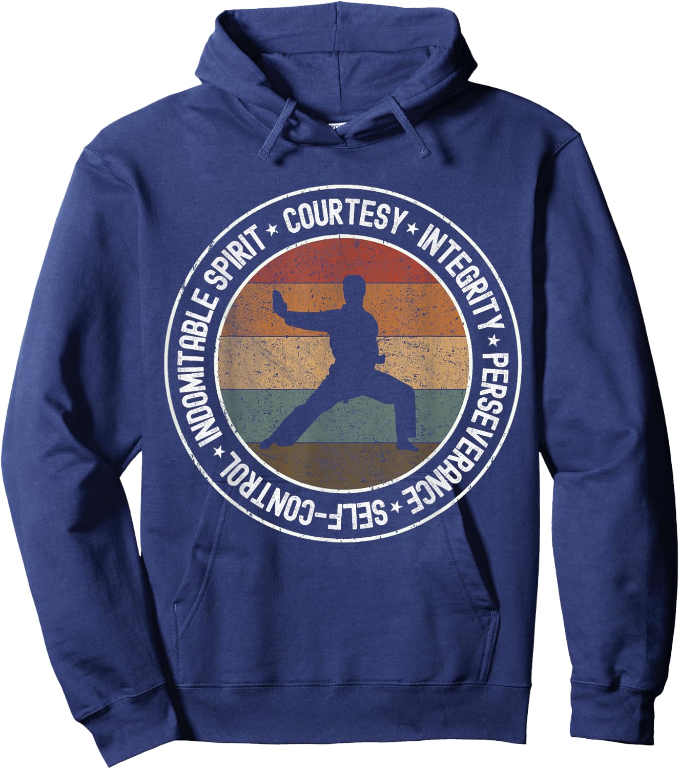 Taekwondo Karate 5 Tenets Martial Arts Uniform Kids Hoodie - Hoodie | Navy