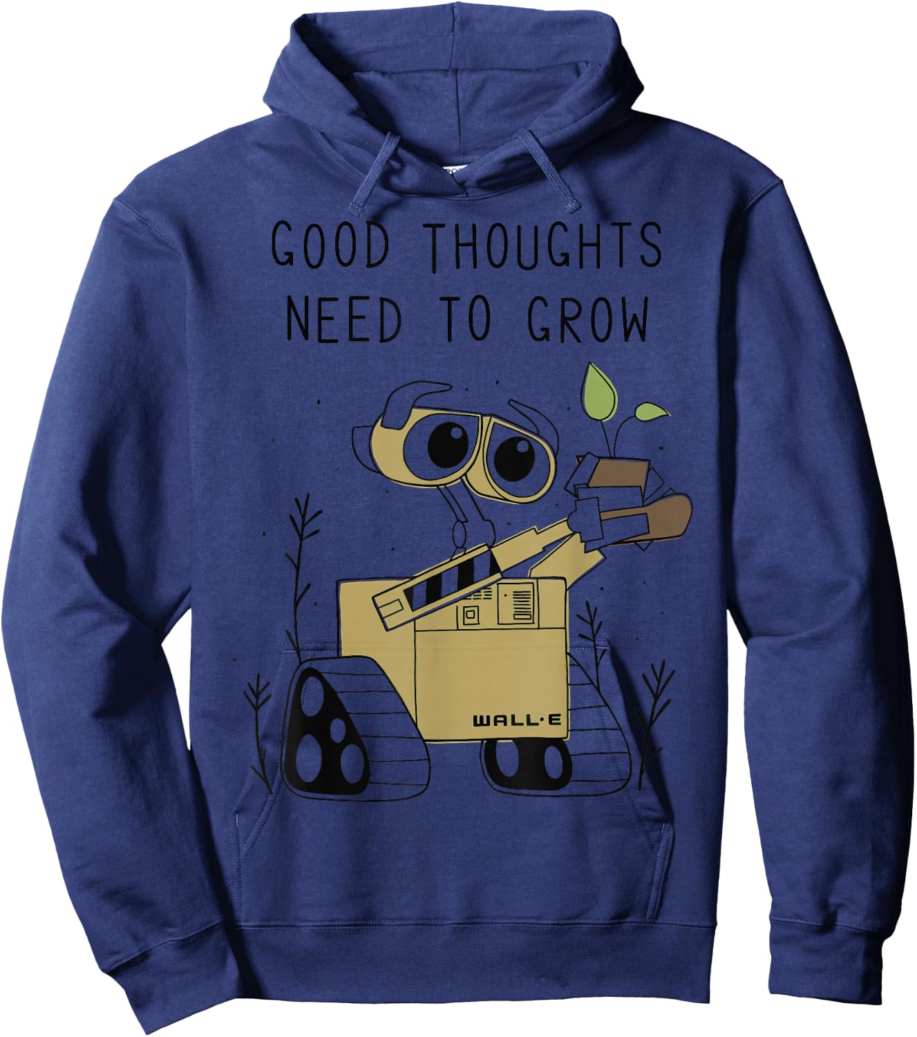 Disney Pixar Wall-E Good Thoughts Need to Grow Line Art Hoodie - Hoodie | Navy