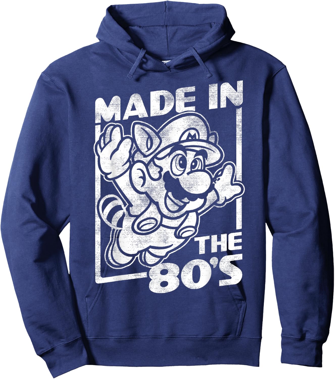 Super Mario Bros 3 Tanooki Mario Made In The 80's Vintage Hoodie - Hoodie | Navy
