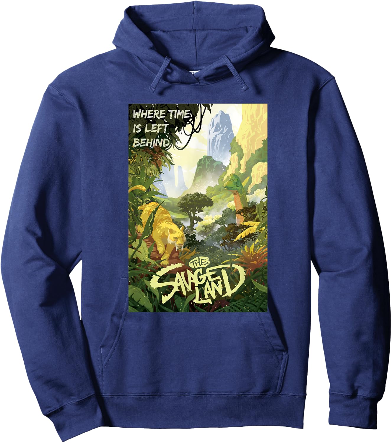 Marvel Avengers Classic Visit The Savage Land Poster Hoodie - Hoodie | Navy