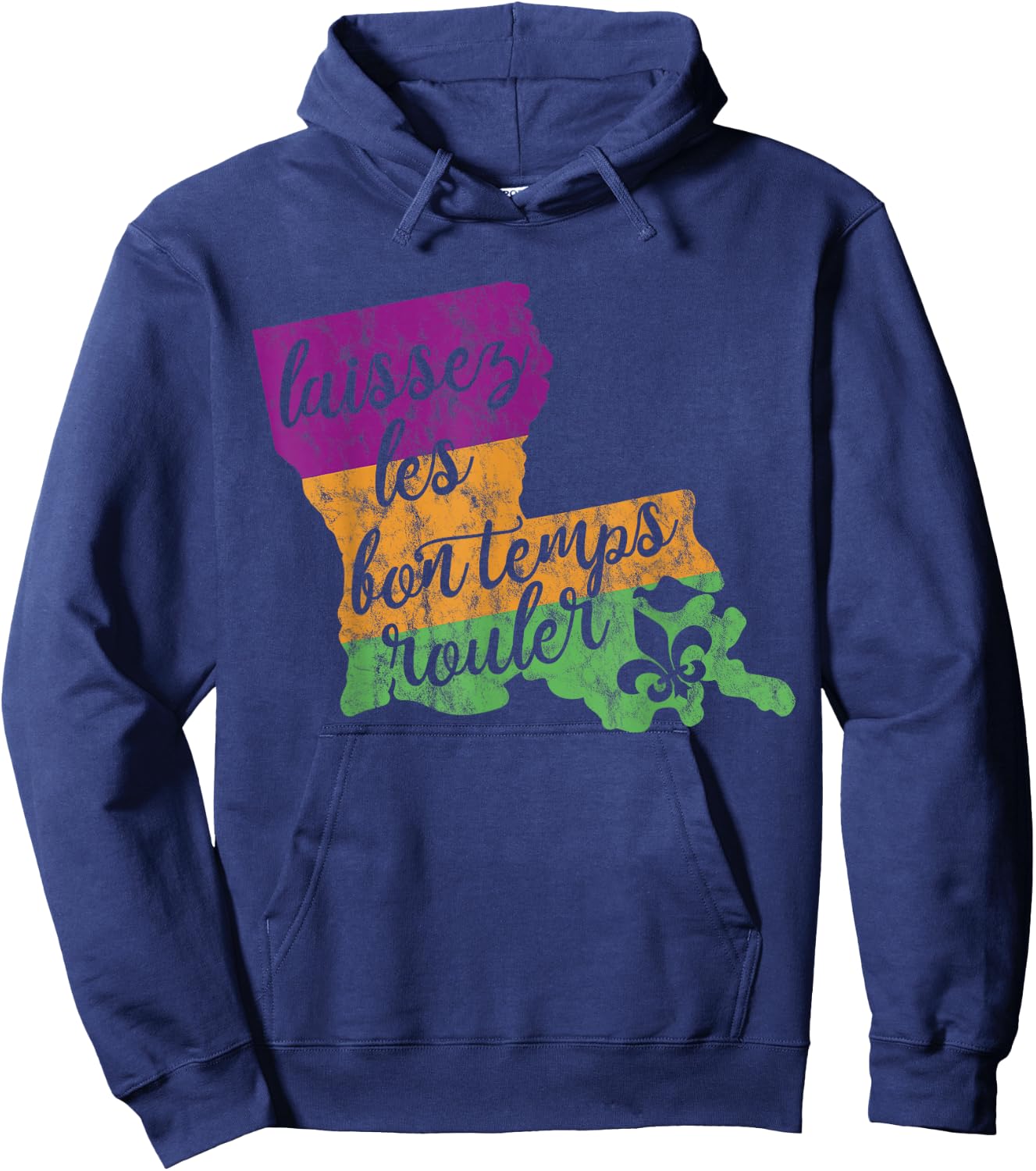 Mardi Gras 2025 Laissez Les Bon Temps Rouler New Orleans Hoodie - Hoodie | Navy