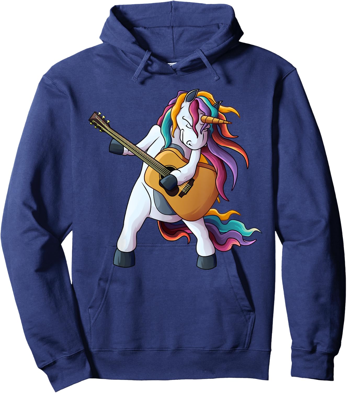 Cool Unicorn Playing Guitar | Funny Animal Guitarist Gift Hoodie - Hoodie | Navy