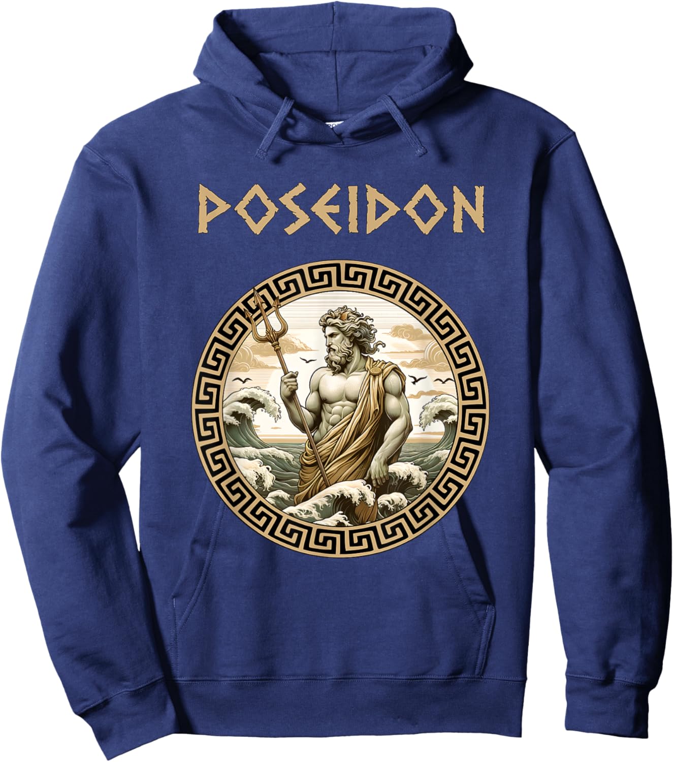 Poseidon Greek God of the Sea Ancient Greek Mythology Hoodie - Hoodie | Navy