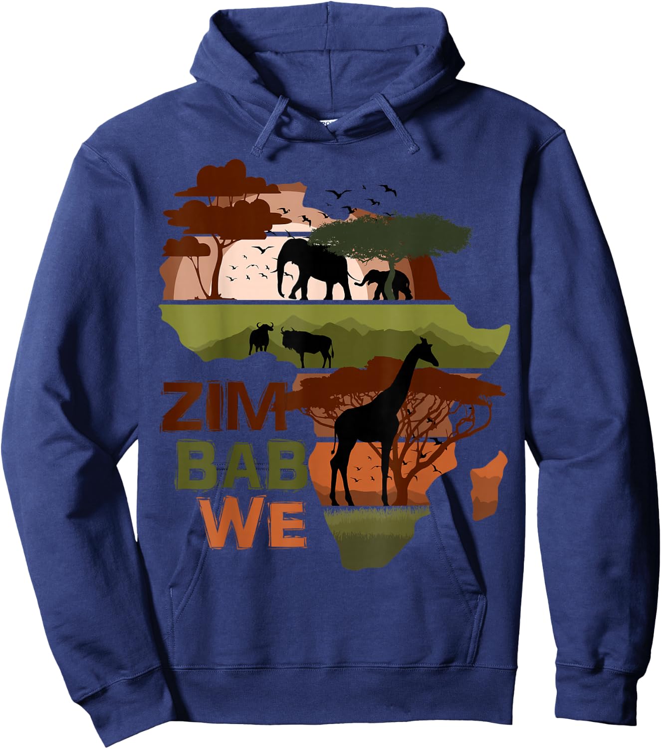 Zimbabwe Africa Sunset Continent Nature Wild Life Hoodie - Hoodie | Navy