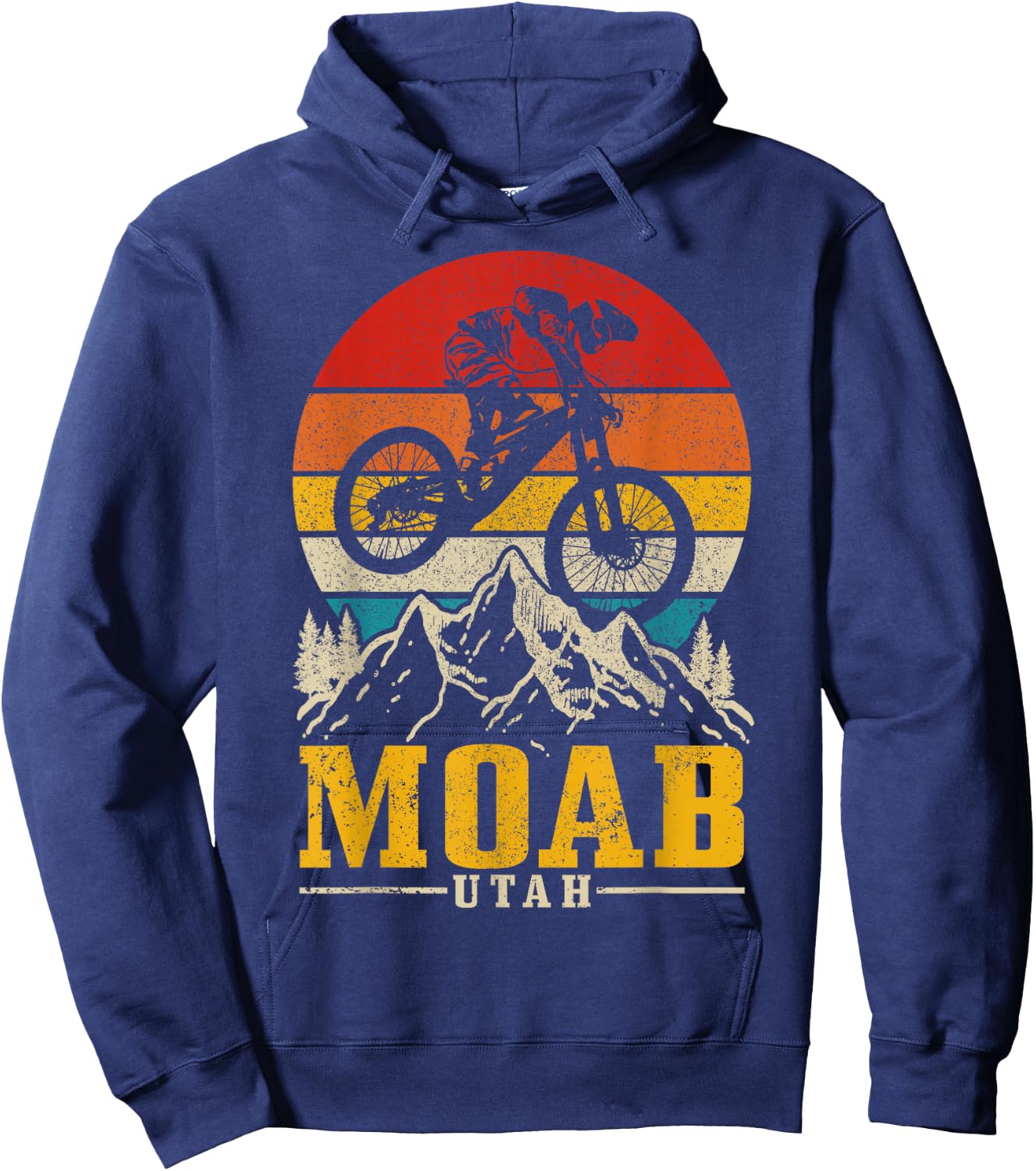 Moab Utah Vintage Mountain Bike MTB Downhill USA Hoodie - Hoodie | Navy