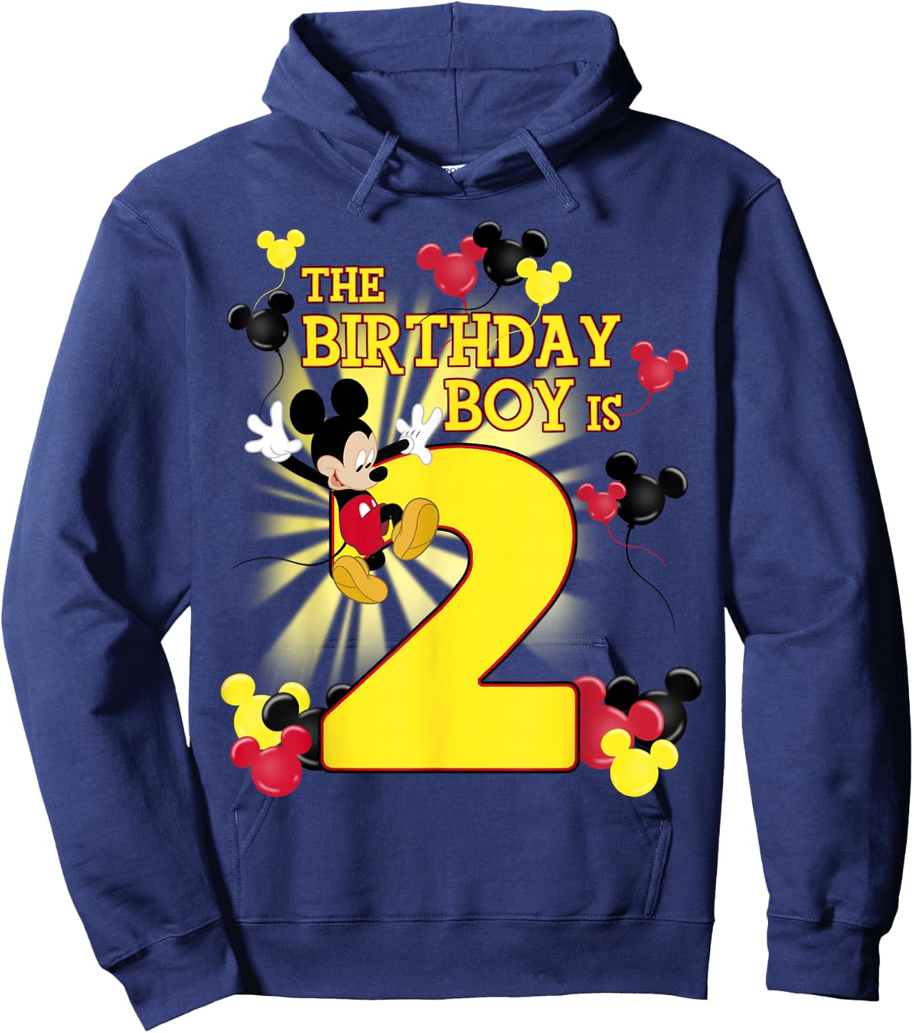 Disney Mickey and Friends Mickey 2nd Birthday Boy Small Hoodie - Hoodie | Navy