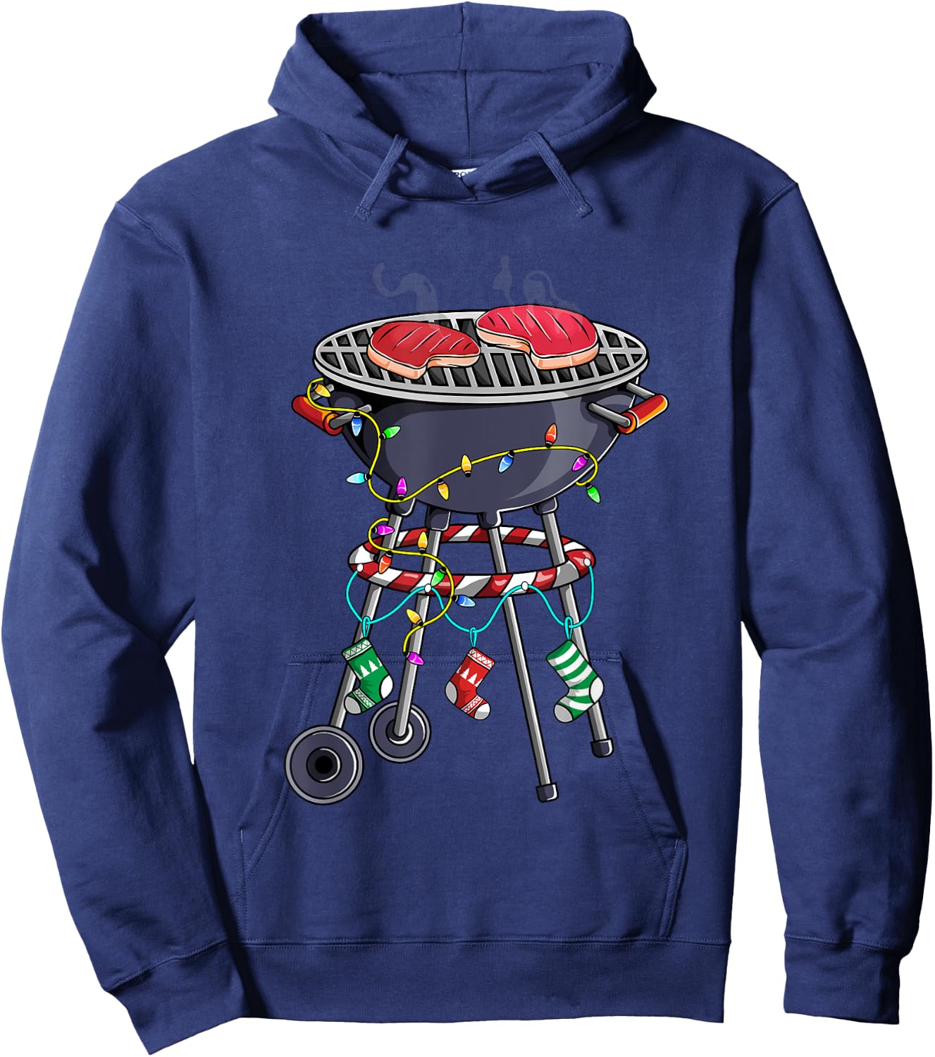Christmas Grill Design For Holiday Themed Christmas BBQ Hoodie - Hoodie | Navy