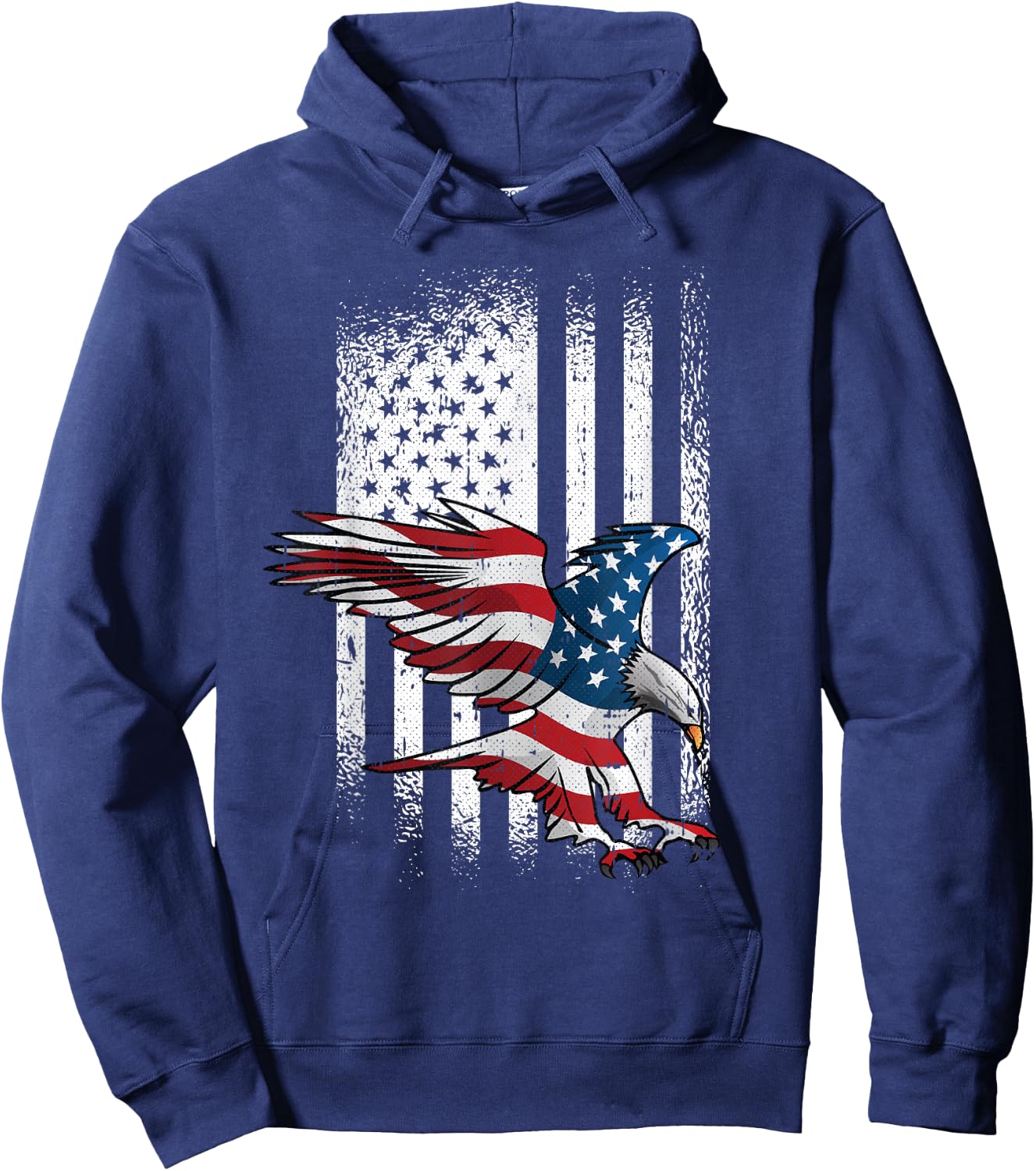 American Flag Eagle 4th of July Independence Day Patriotic Hoodie - Hoodie | Navy