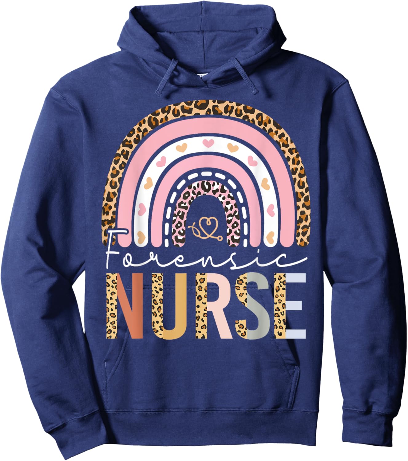 Forensic Nursing Leopard Cute Forensic Nurse Women Hoodie - Hoodie | Navy