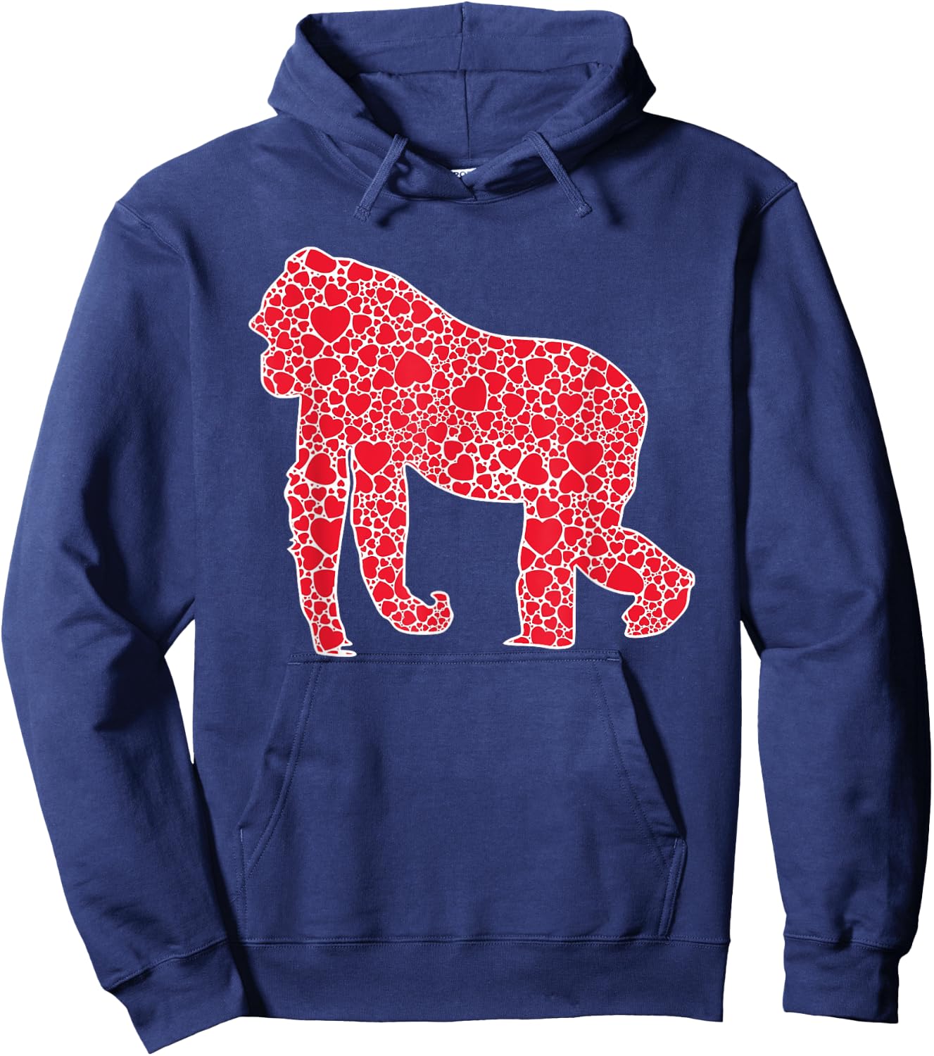 Gorilla Hearts Valentine's Day Ape Animal Lover Girl Gift Hoodie - Hoodie | Navy