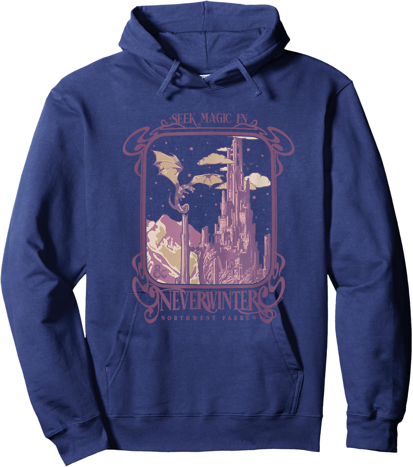 Dungeons & Dragons Seek Magic In Neverwinter Chest Poster Hoodie - Hoodie | Navy