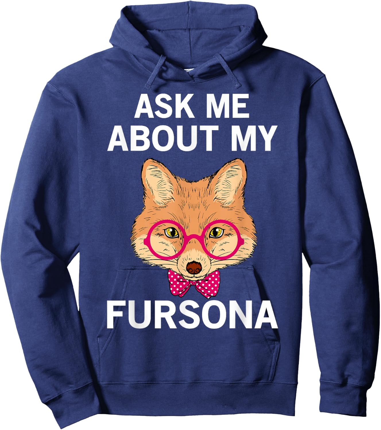 Furry Fandom Furries Fox Ask Me About My Fursona Hoodie - Hoodie | Navy