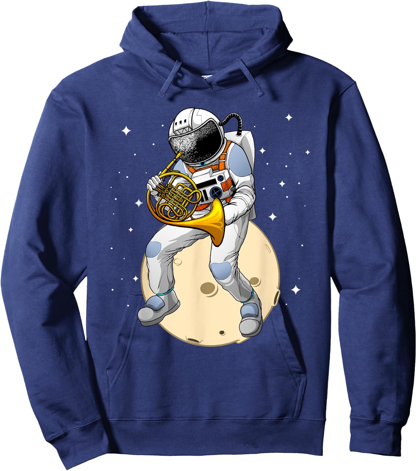 Funny French Horn Art Women Boys Girls Kids Hornist Hoodie - Hoodie | Navy