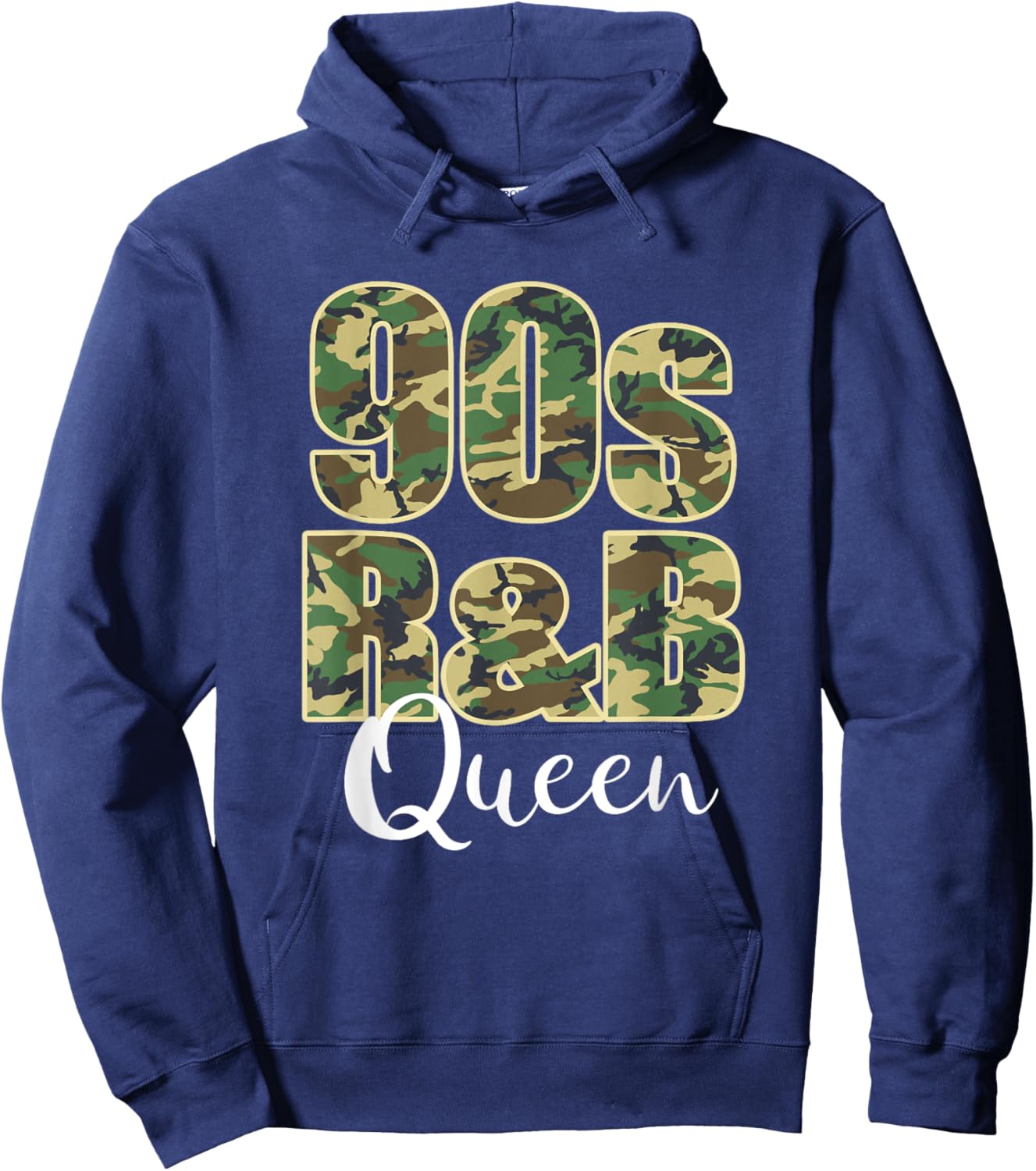 90s R&B Black or African American Camo Music Hoodie - Hoodie | Navy