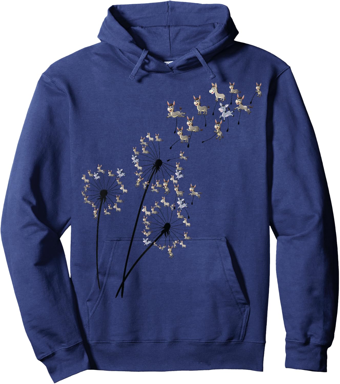 Dandelion Donkey Flower, Floral Donkey Tree Lover Hoodie - Hoodie | Navy