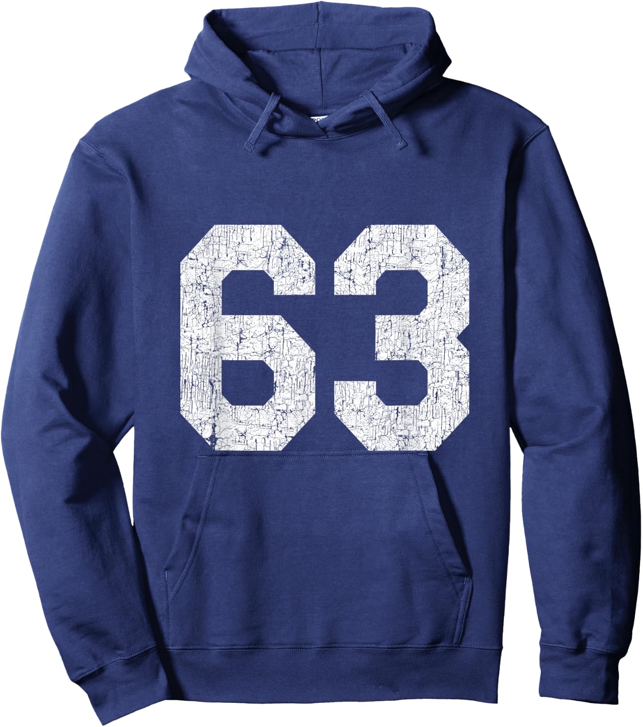 Jersey Uniform Number #63, 63rd Birthday Hoodie - Hoodie | Navy