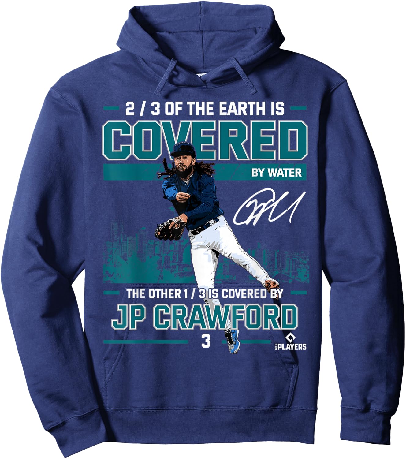 Covered JP Crawford Seattle MLBPA Hoodie - Hoodie | Navy