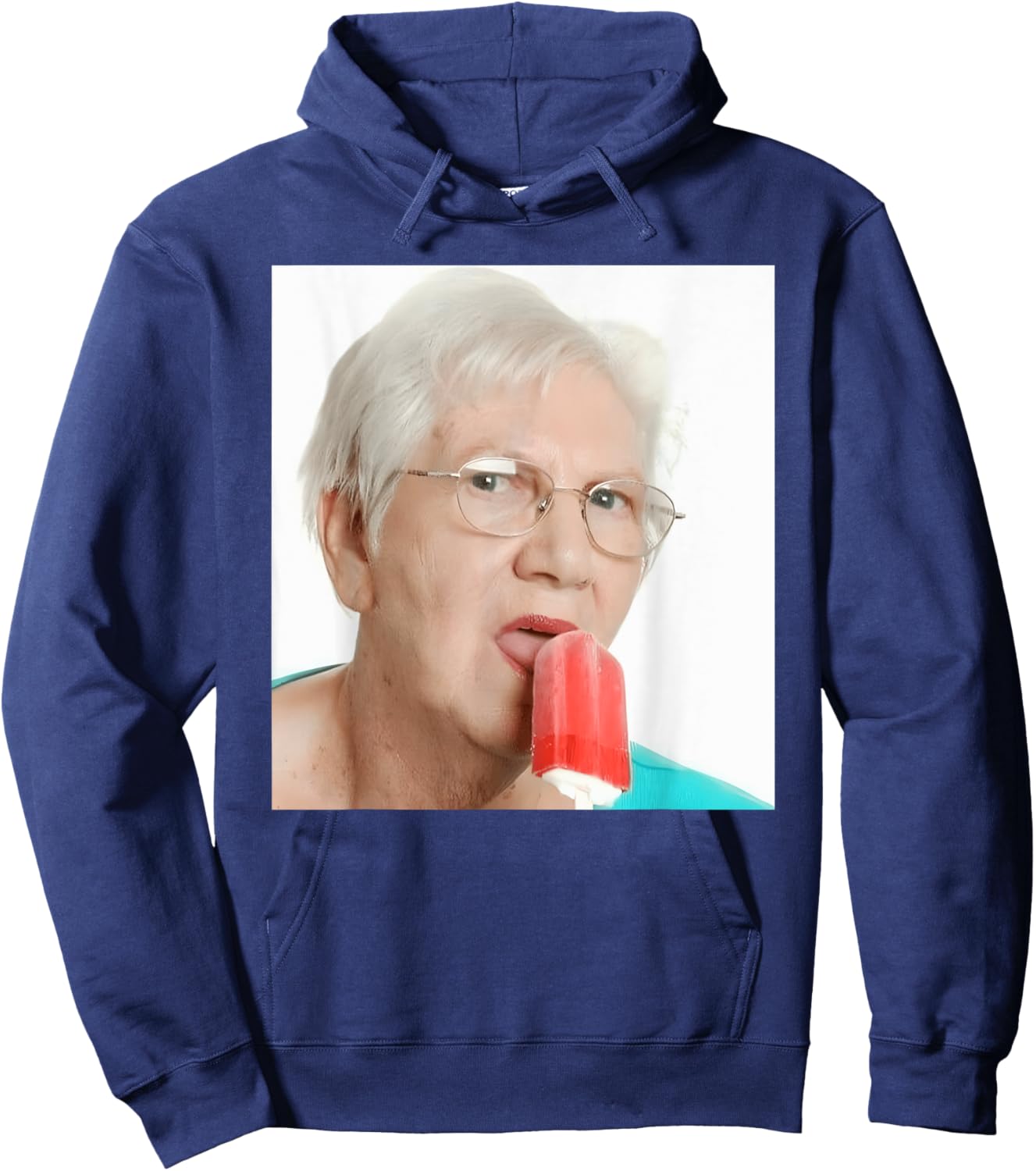 Grandma Just Lick It. Grandma Licks Ice Cream Meme Ice Lovers Summer Hoodie - Hoodie | Navy