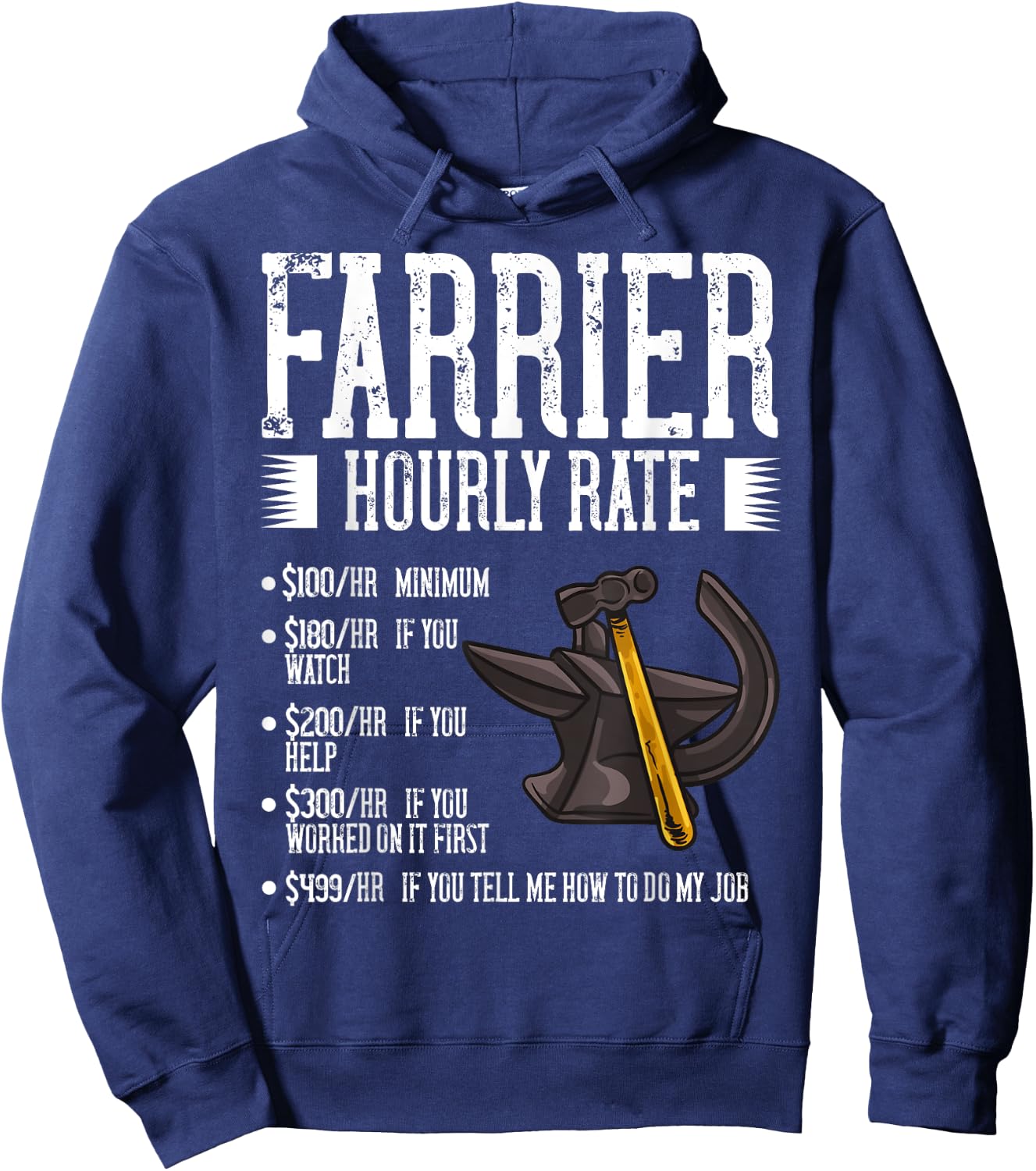 Farrier Horseshoe Gift Hoof Tools Hoodie - Hoodie | Navy