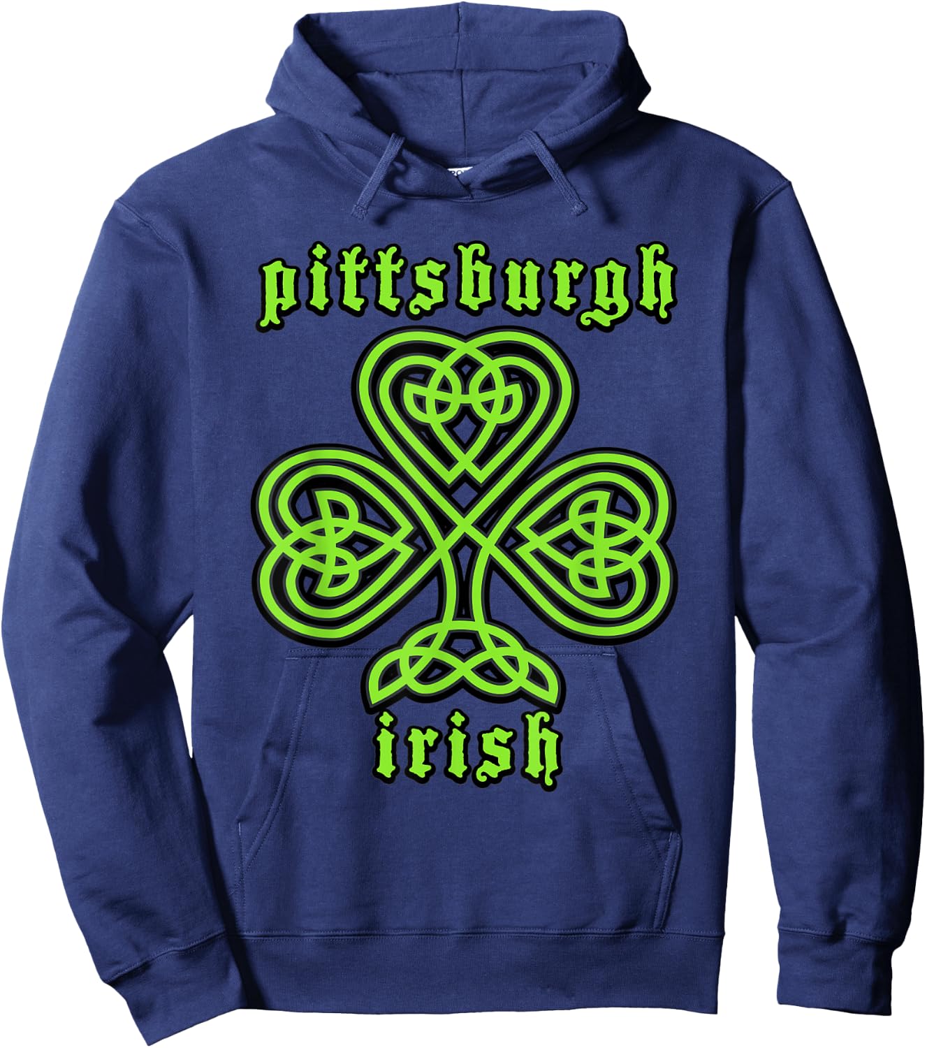 St Patricks Day Pittsburgh Irish Celtic Shamrock Hoodie - Hoodie | Navy