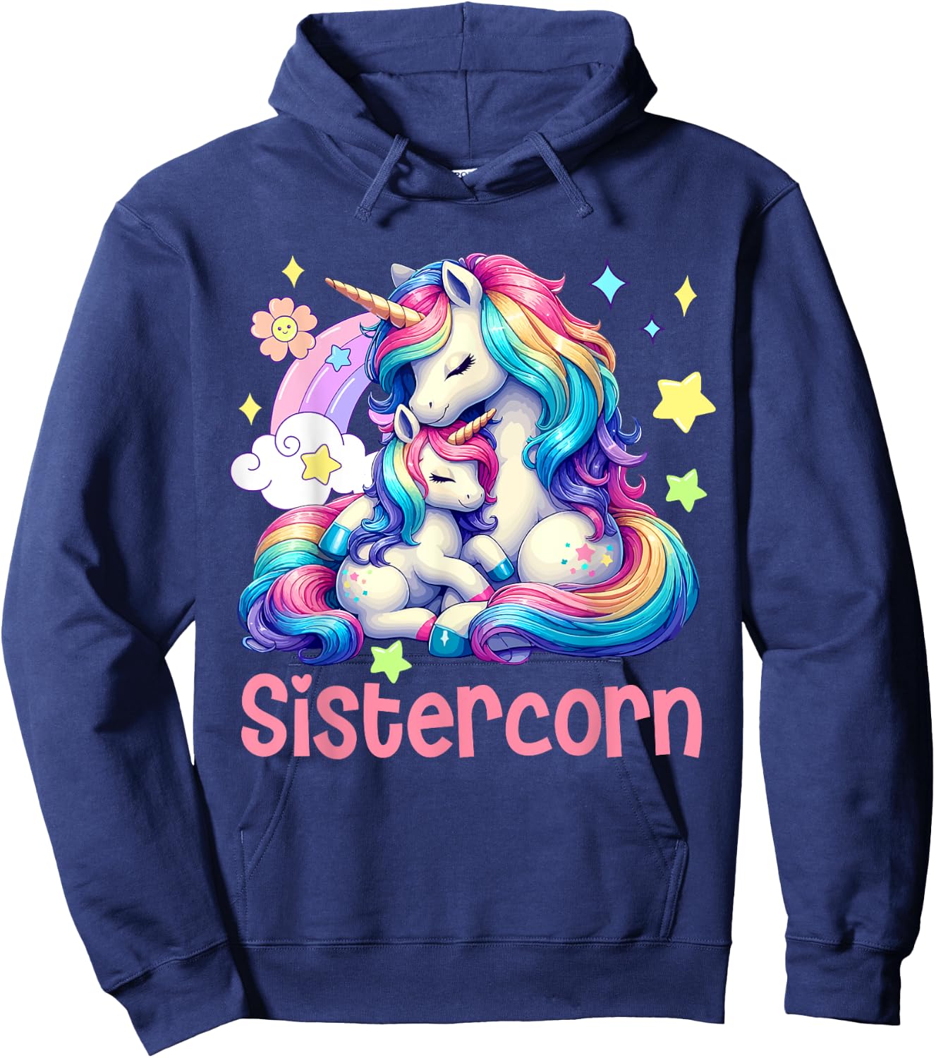 Sistercorn Mother's Day Sister Costume Unicorns Lover Family Hoodie - Hoodie | Navy