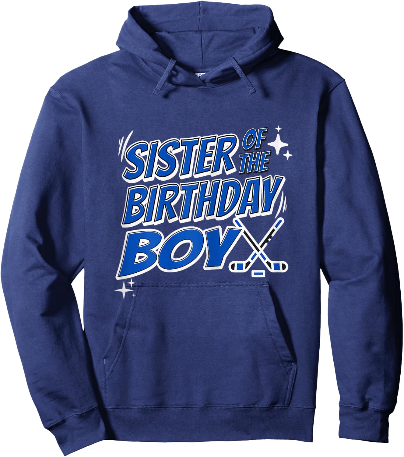 Sister Of The Birthday Boy Hockey Matching Sibling Fun Party Hoodie - Hoodie | Navy