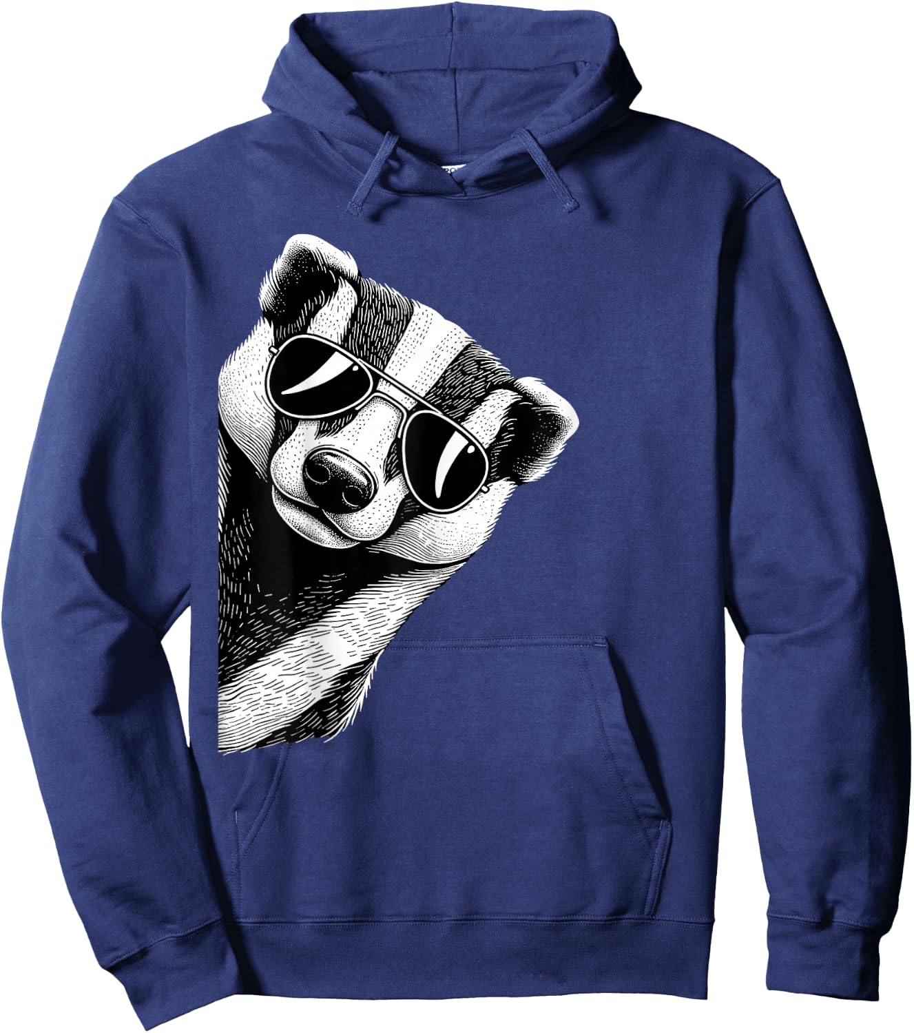 Funny Honey Badger Art Wearing Sunglasses Hoodie - Hoodie | Navy