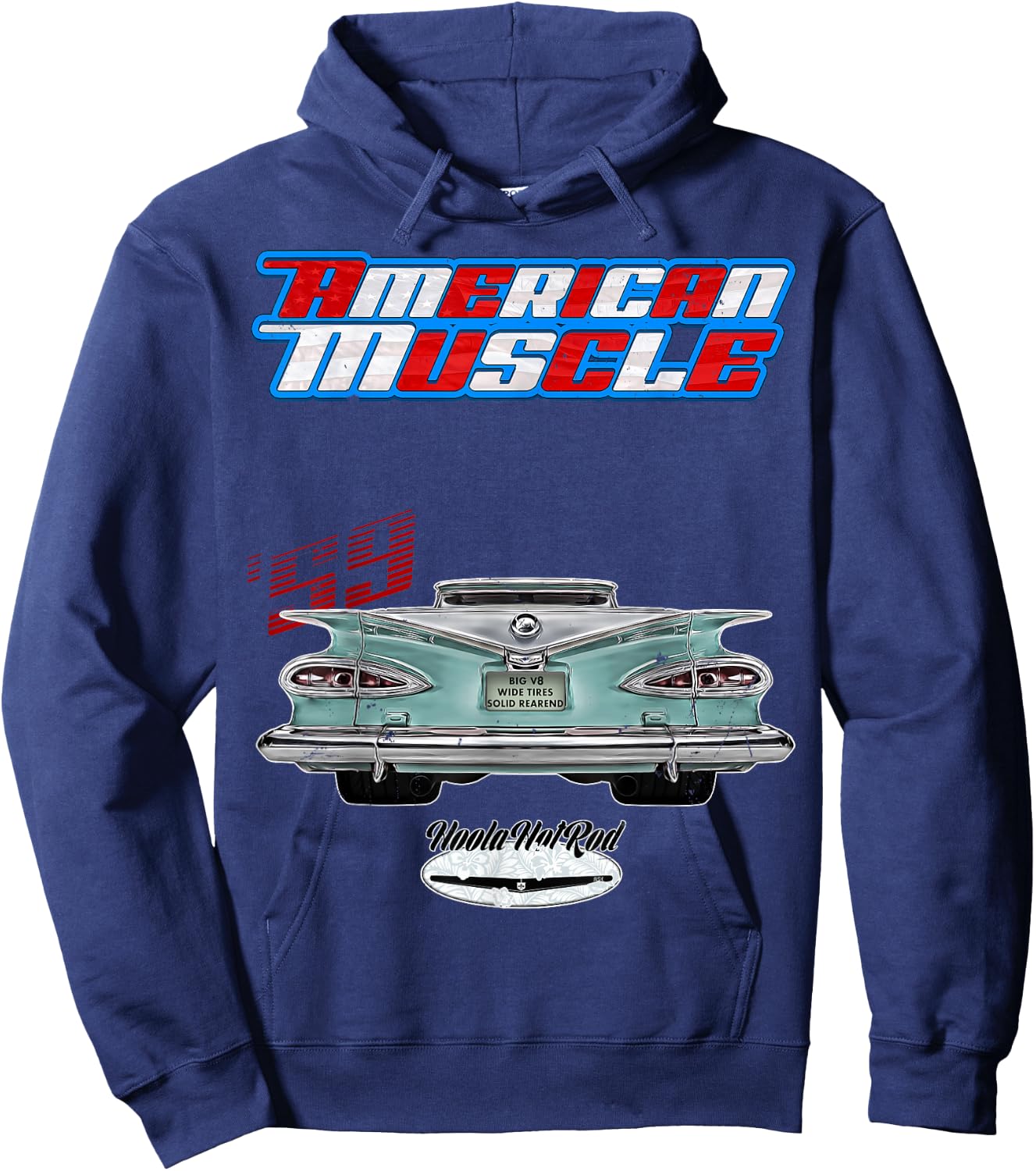 1959 El Camino,pickup,Rockabilly,rusty car,distressed Hoodie - Hoodie | Navy