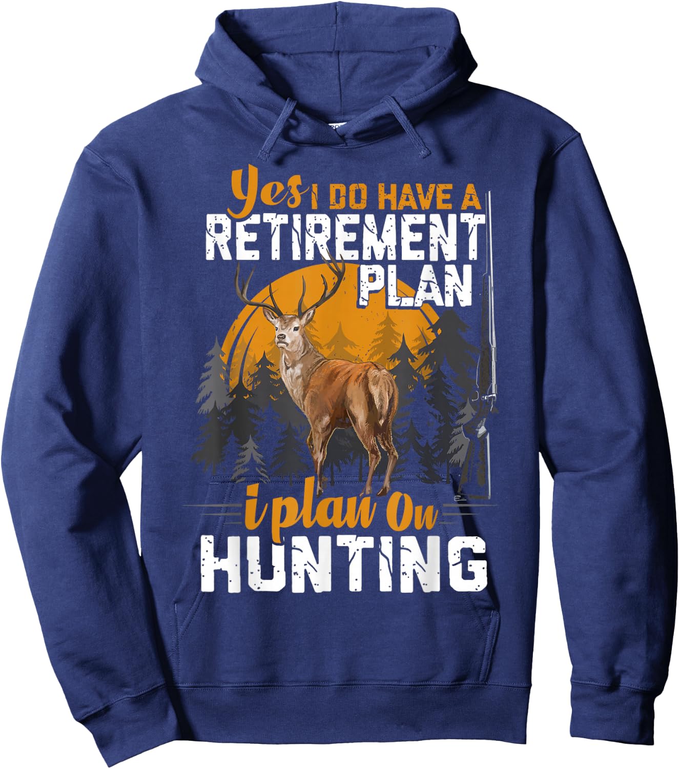 Retired Funny Deer Hunter Vintage Retirement Plan Hunting Hoodie - Hoodie | Navy