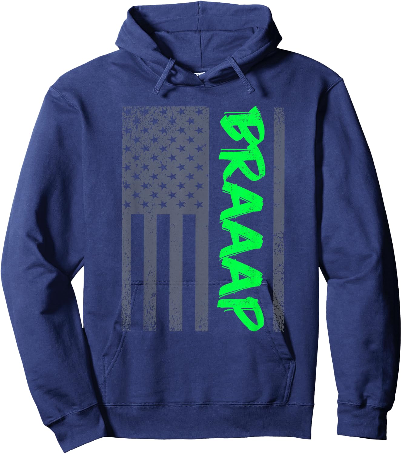 Brap Braap-Braaap Vintage USA Flag Dirt Bike Jet Ski ATV Hoodie - Hoodie | Navy