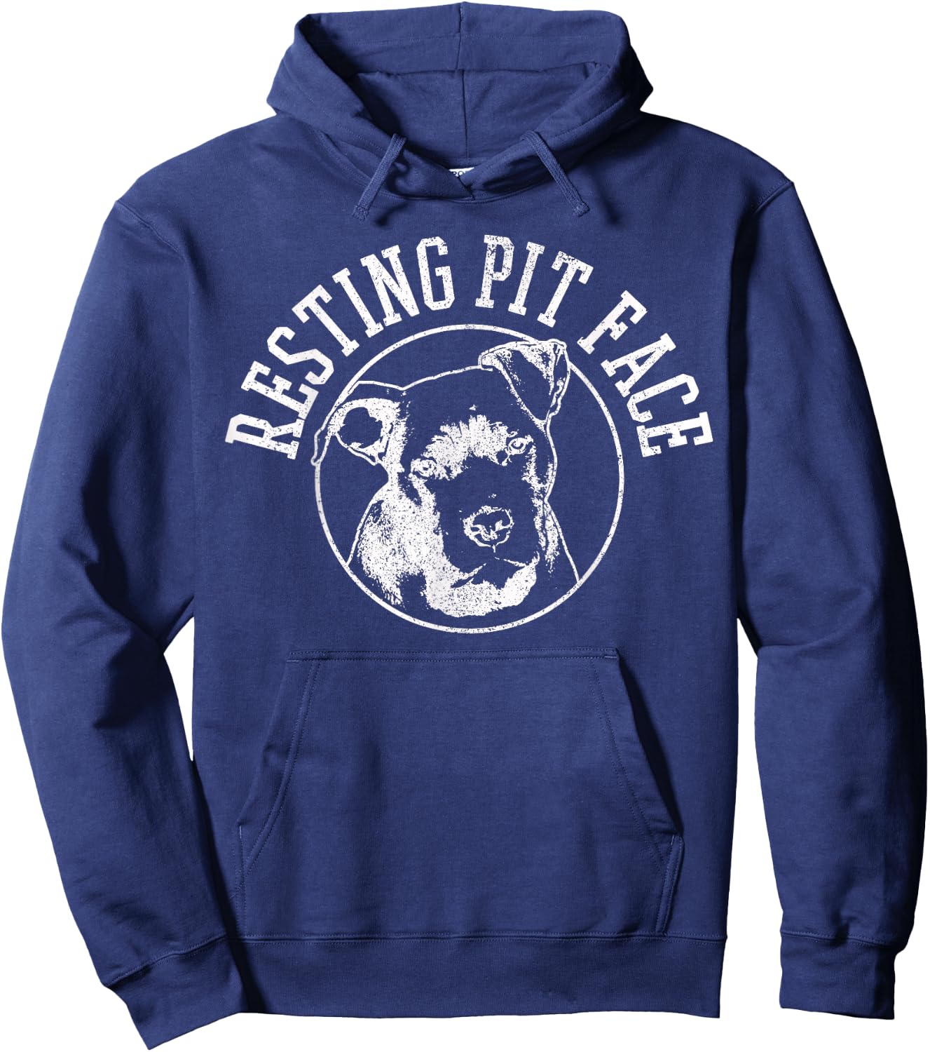 Resting Pit Face Funny Pitbull Dog Lover Funny Gift Hoodie - Hoodie | Navy