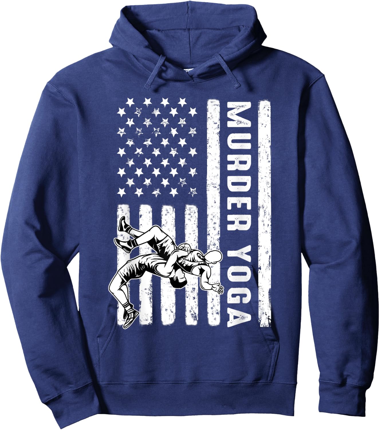 Wrestling Murder Yoga Flag Hoodie - Hoodie | Navy