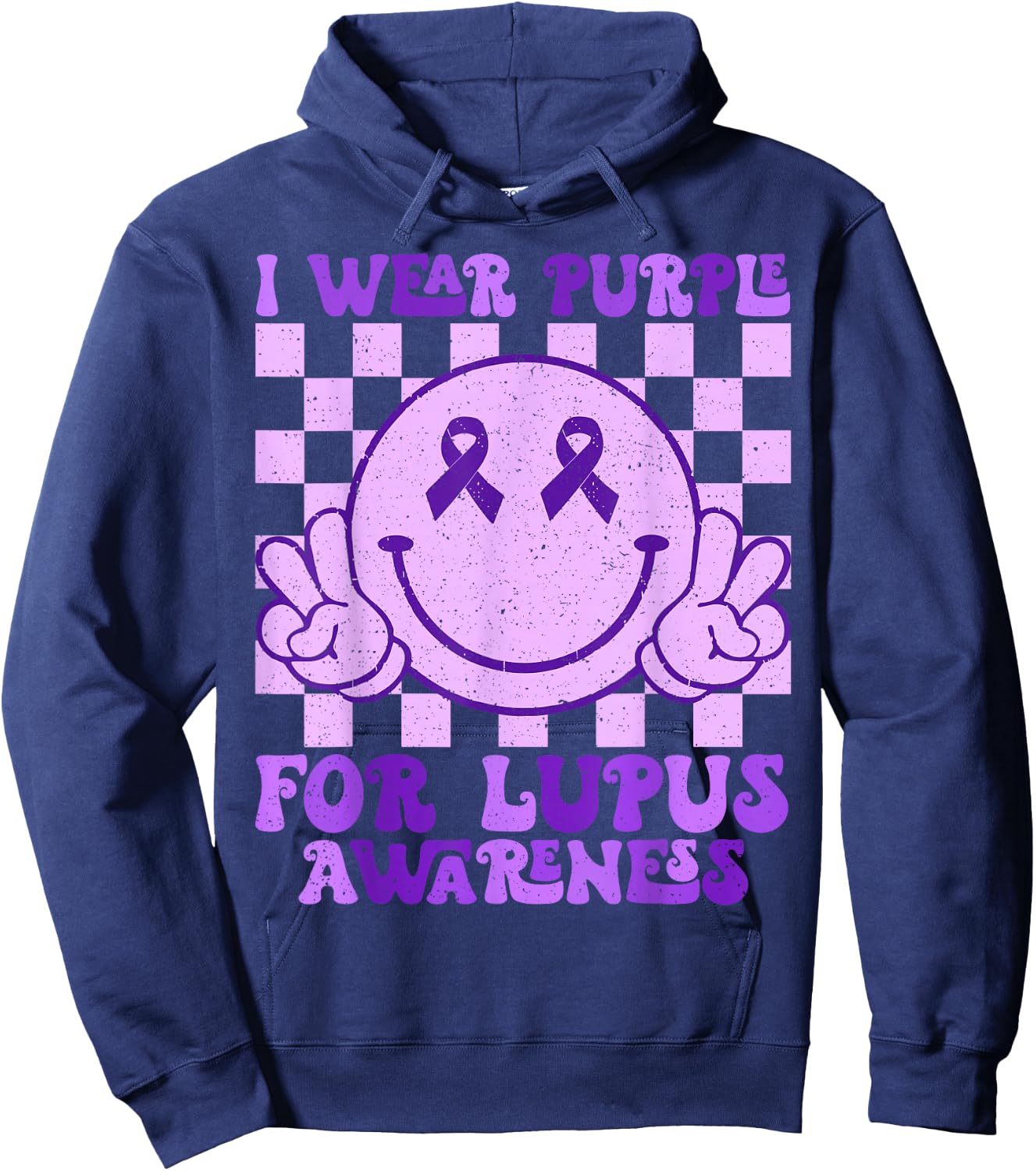 I Wear Purple For Lupus Awareness Men Women Purple Lupus Hoodie - Hoodie | Navy