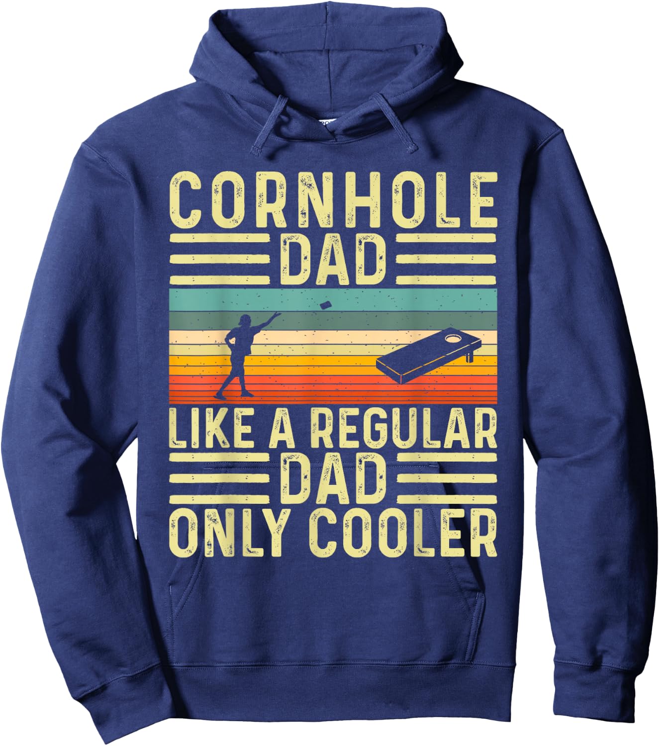 Cornhole Dad Design for Father Day Corn Hole Player Hoodie - Hoodie | Navy