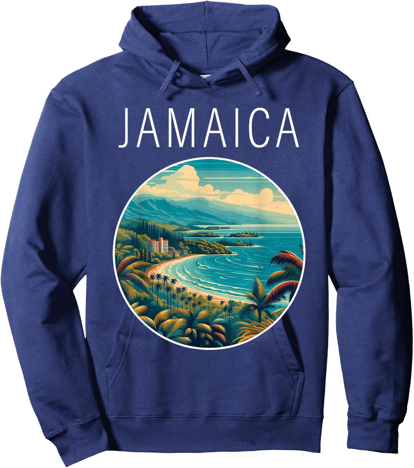 Jamaica Scenery Art Deco Hoodie - Hoodie | Navy