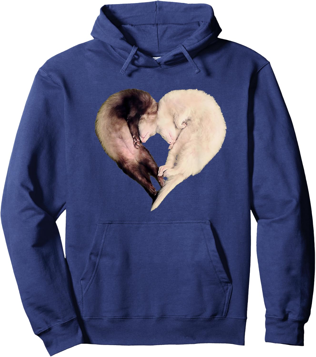 I Love My Funny Ferret Heart Graphic Ferret Owner Hoodie - Hoodie | Navy