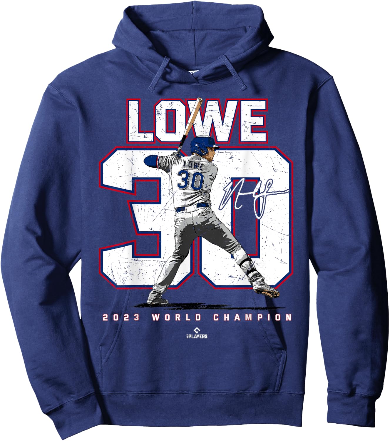Player Number 2023 World Champion Nathaniel Lowe Texas MLBPA Hoodie - Hoodie | Navy