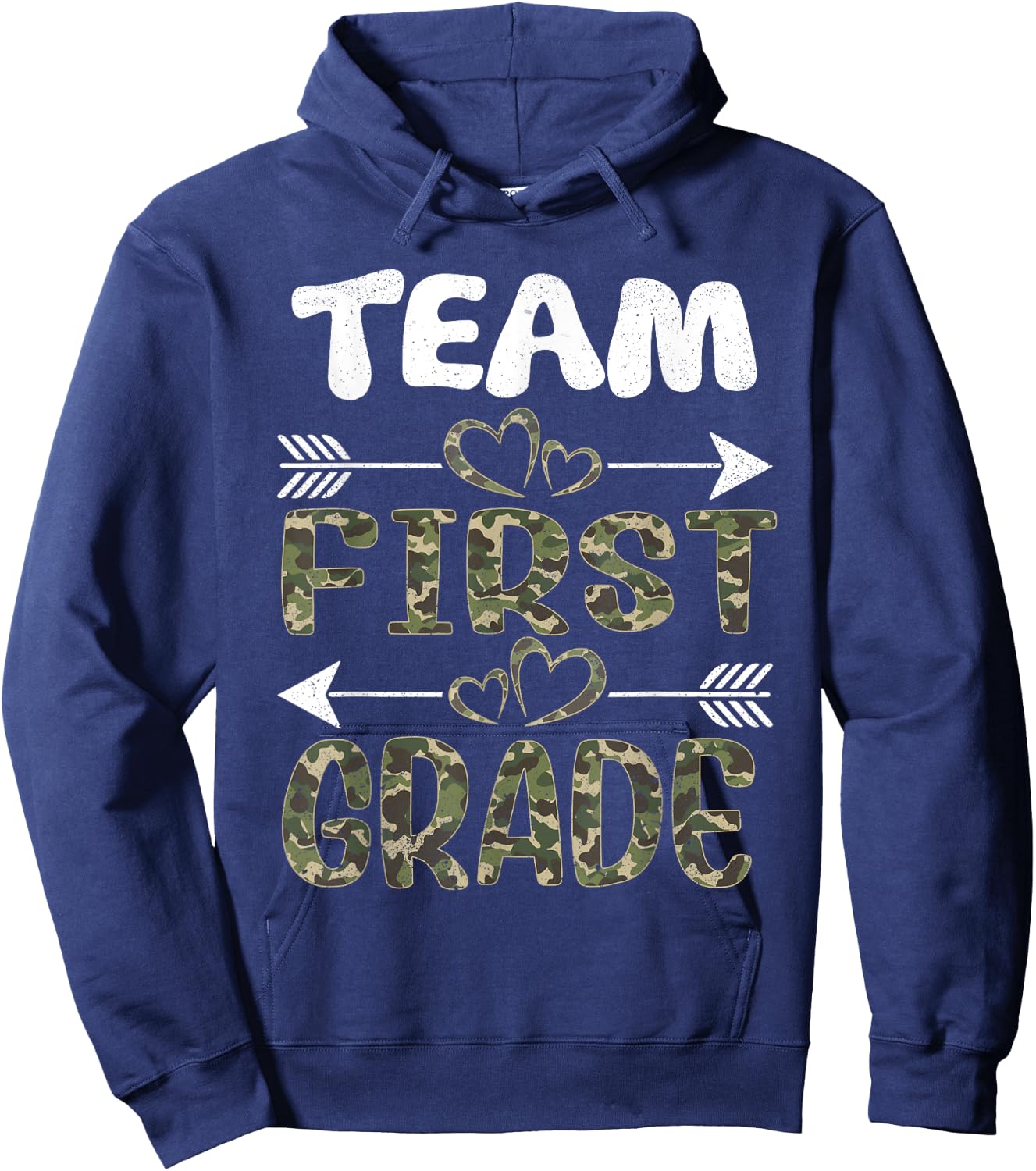 Team First Grade Back To School 1st Grade Camo Teachers Hoodie - Hoodie | Navy