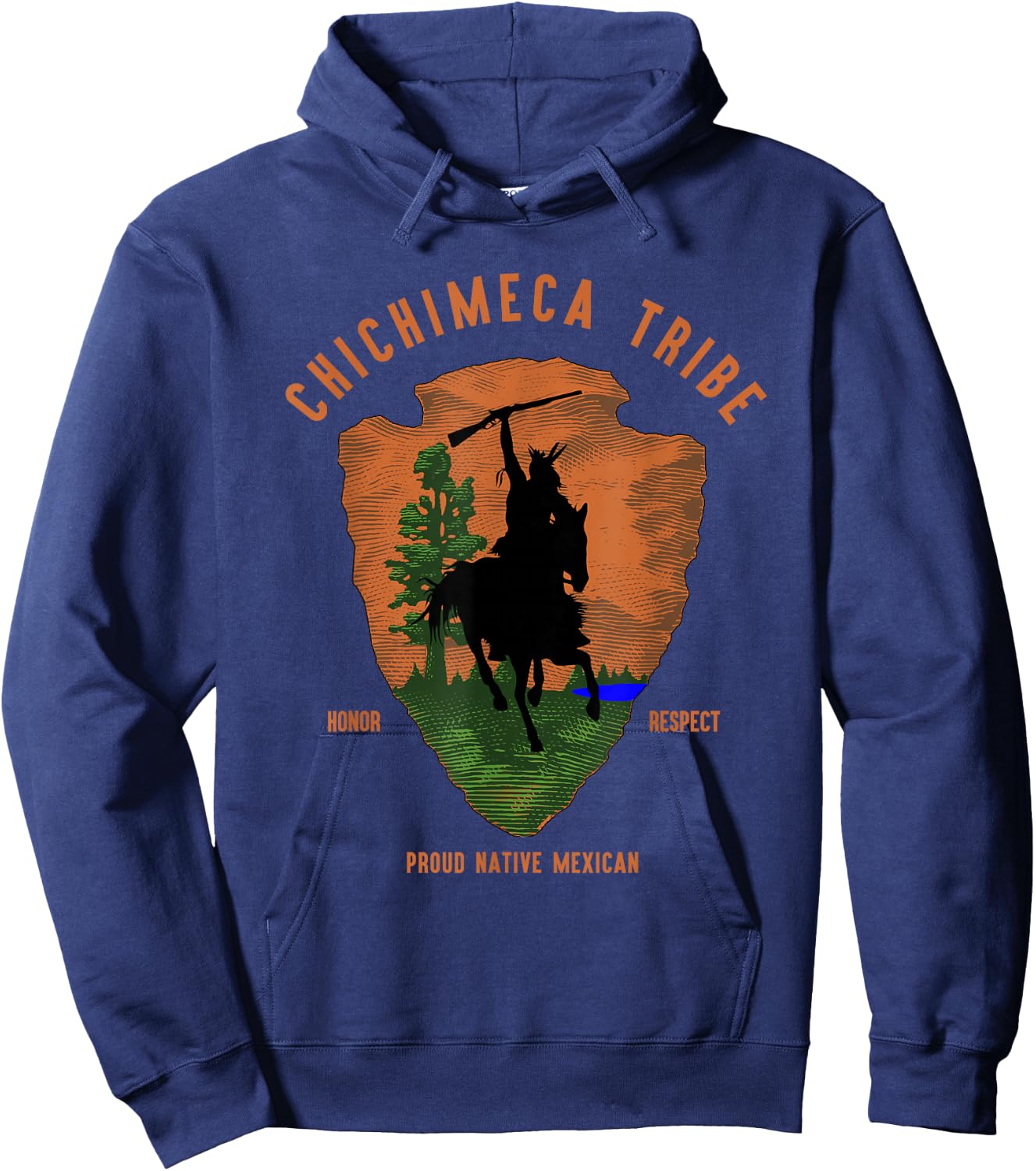 Chichimeca Tribe Native Mexican Indian Proud Retro Arrow Hoodie - Hoodie | Navy