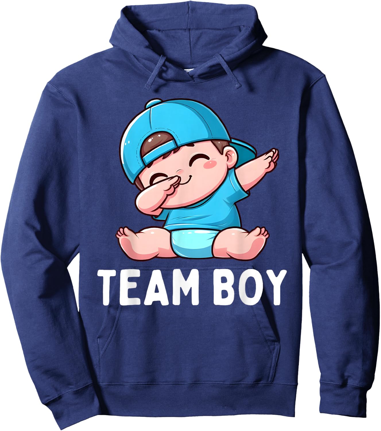 Gender Reveal Party Day Team Boy Dabbing Baby Blue Teams Hoodie - Hoodie | Navy