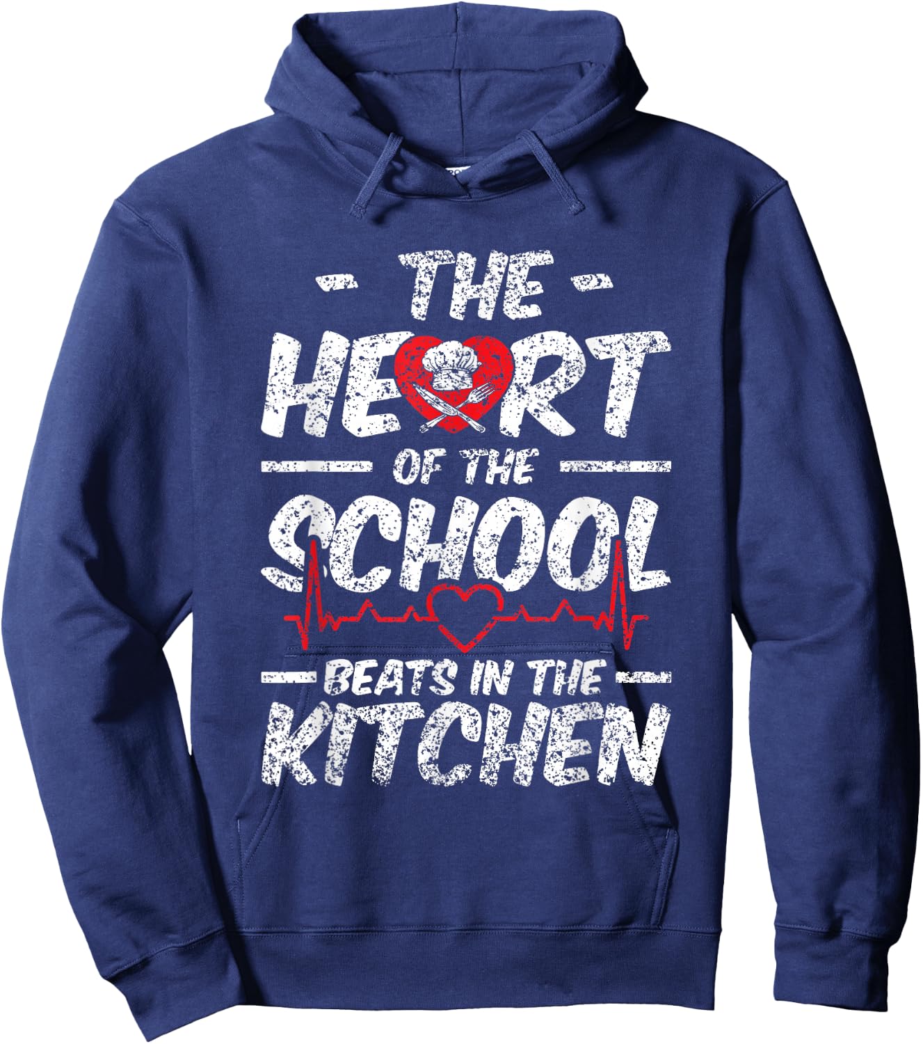The Heart Of The School Beats In The Kitchen Lunch Lady Hoodie - Hoodie | Navy