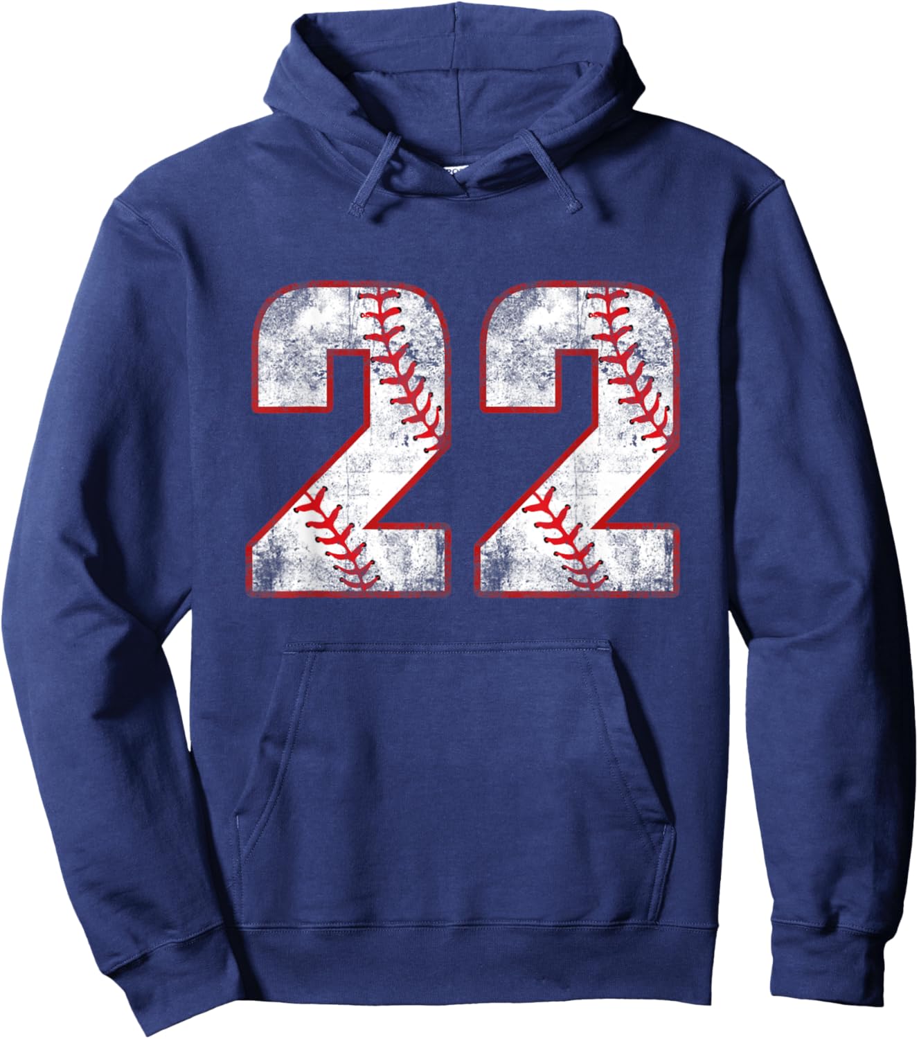 Vintage Baseball 22 Jersey Number Hoodie - Hoodie | Navy