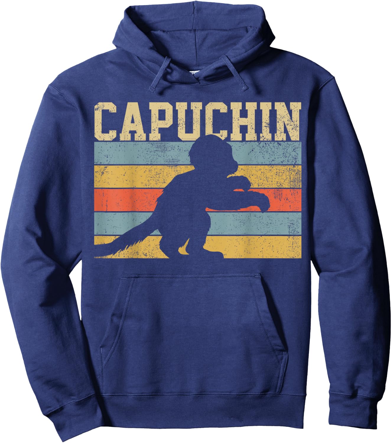 Capuchin Monkey Vintage Retro Hoodie - Hoodie | Navy
