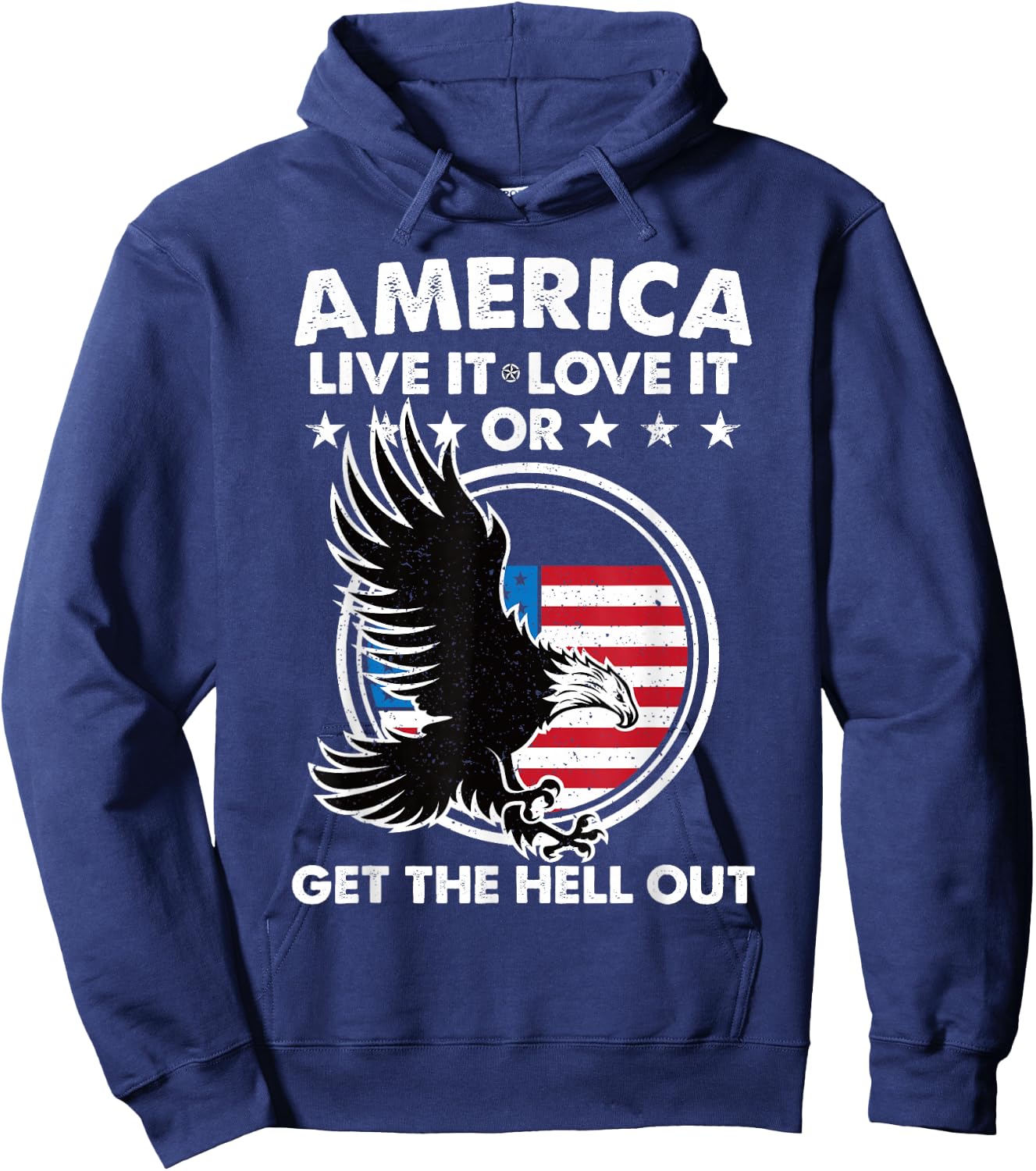 America Live It Love It Or Get The Hell Out Patriotic USA Women Men Hoodie - Hoodie | Navy