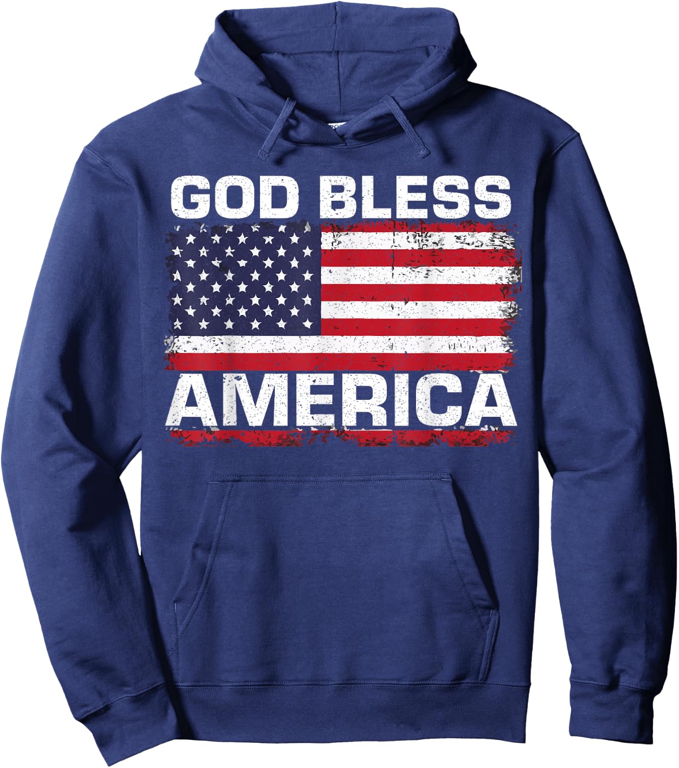 USA Flag 4th of July Patriotic God Bless America Women Men Hoodie - Hoodie | Navy
