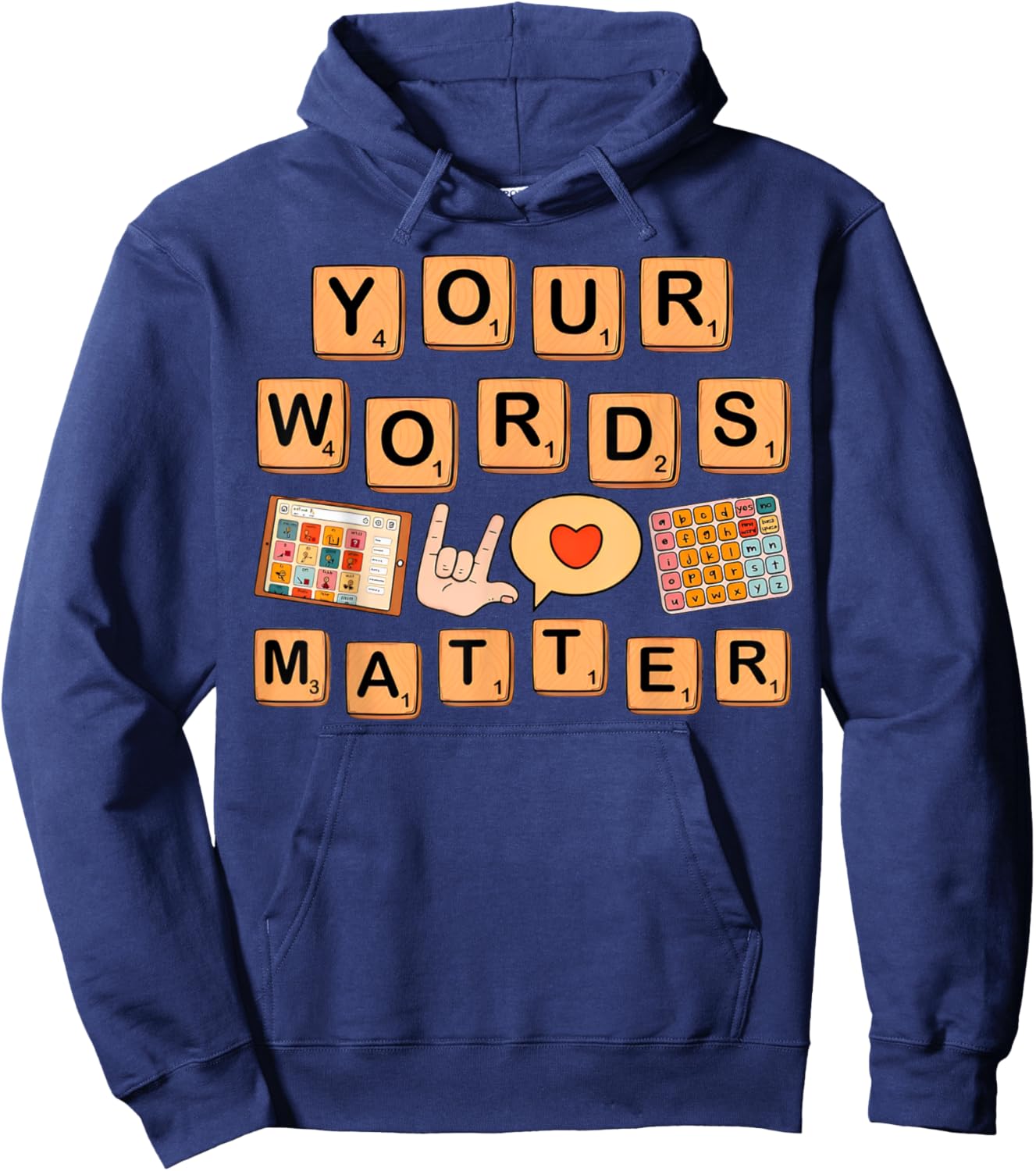 Your Words Matter Hoodie - Hoodie | Navy