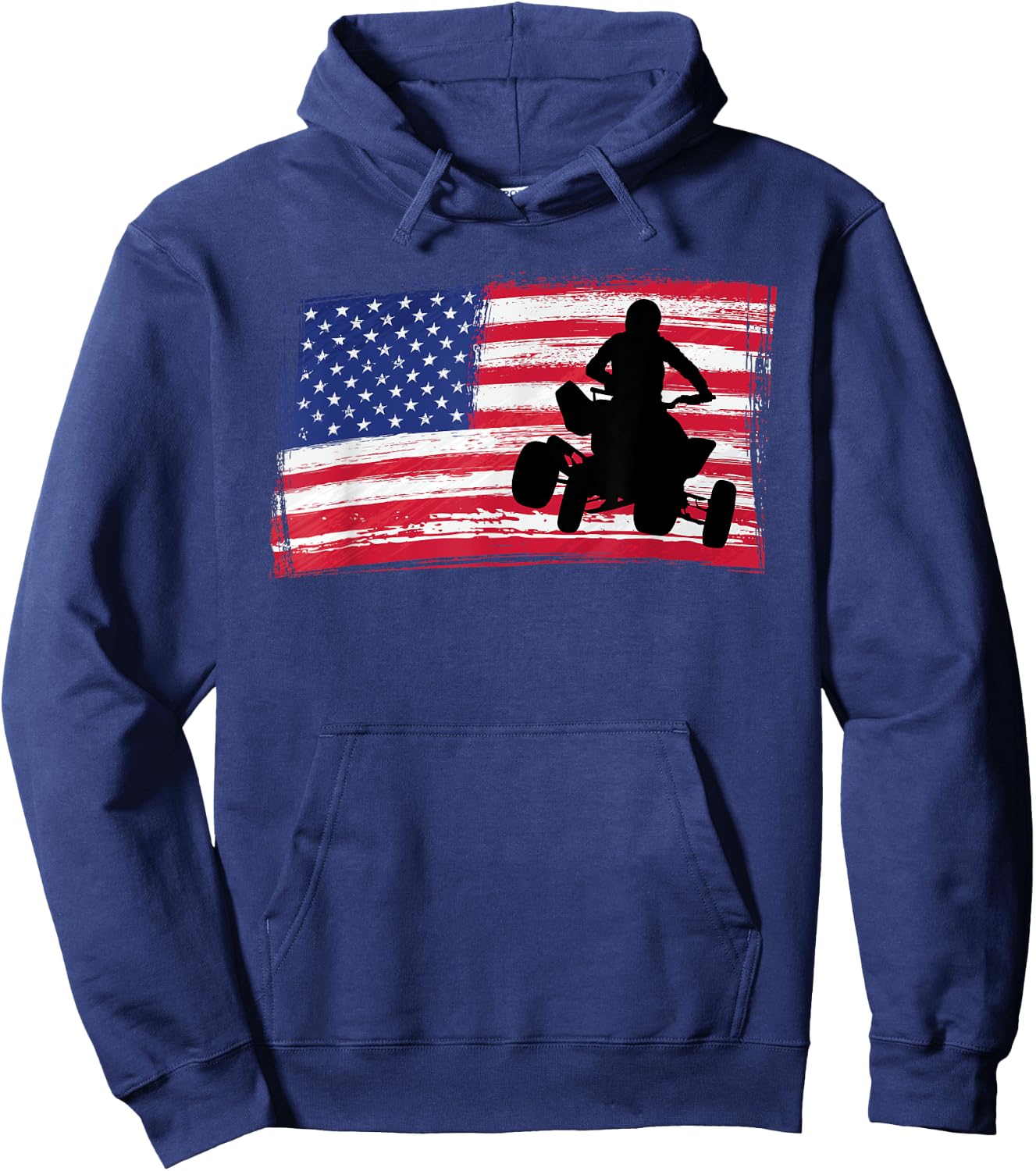 Quad Racing America Flag - Quad Biker ATV 4 Wheeler Gift Hoodie - Hoodie | Navy