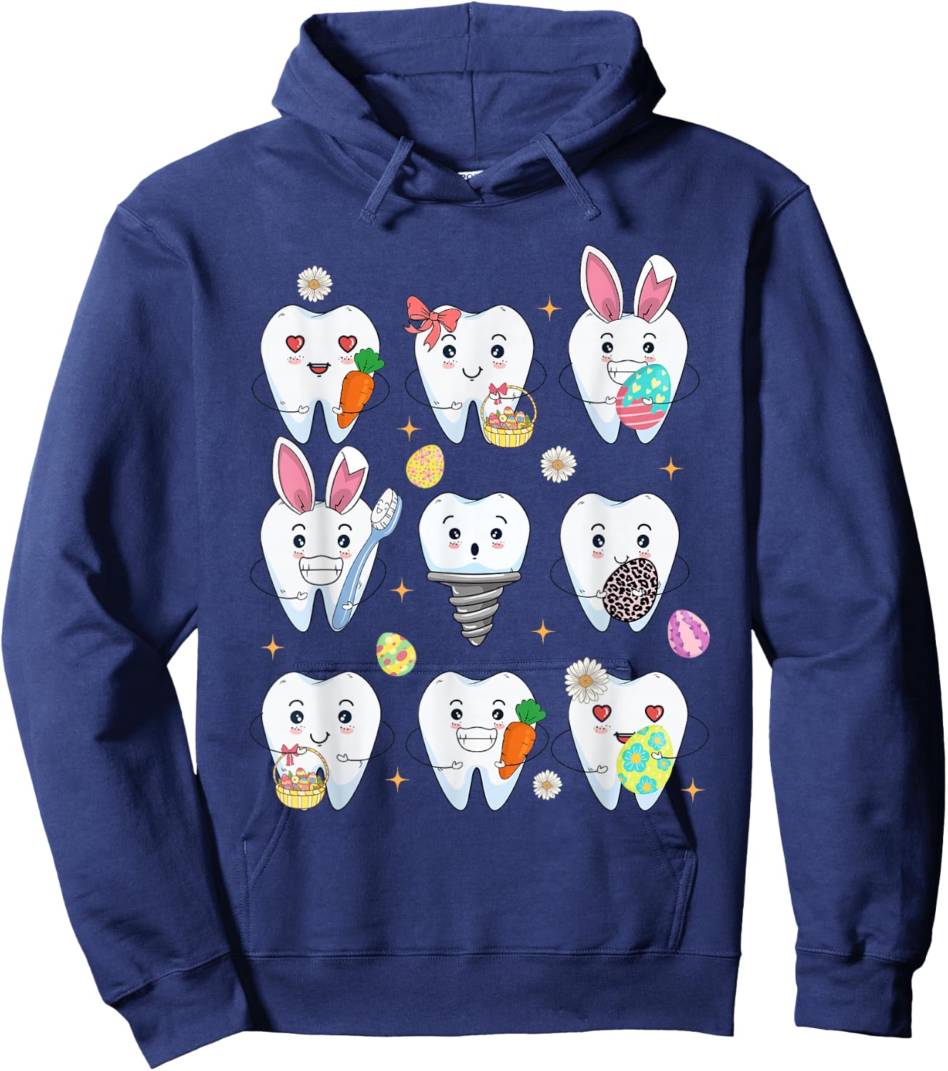 Teeth Easter Dentist Dental Assistant Easter Day Hoodie - Hoodie | Navy